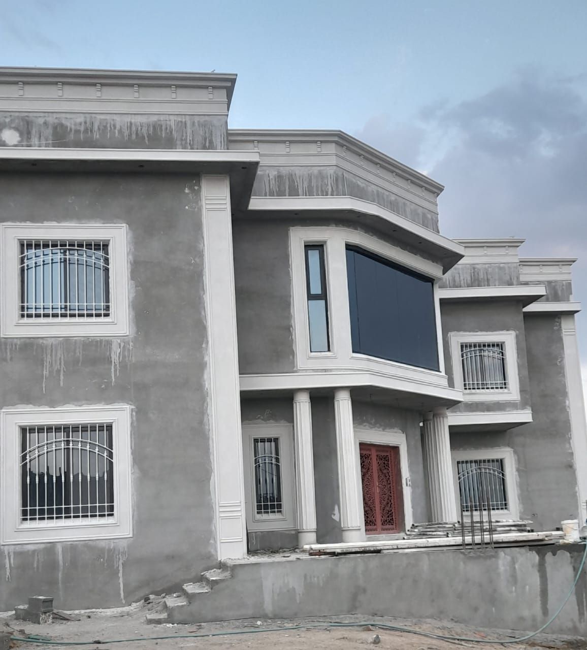 ديكورات خارجي سمنت ابيض بديل الحجر لمست ابدع ديكور