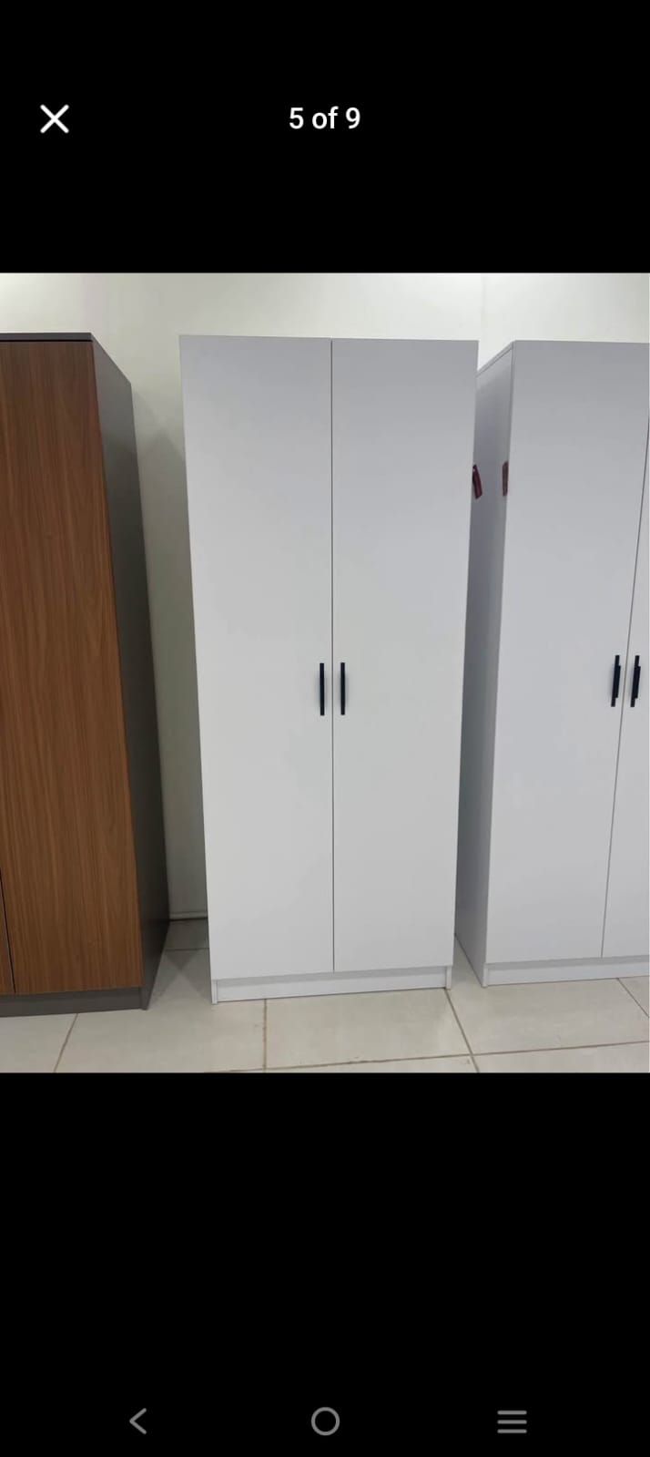 Bed and mattress and wardrobe