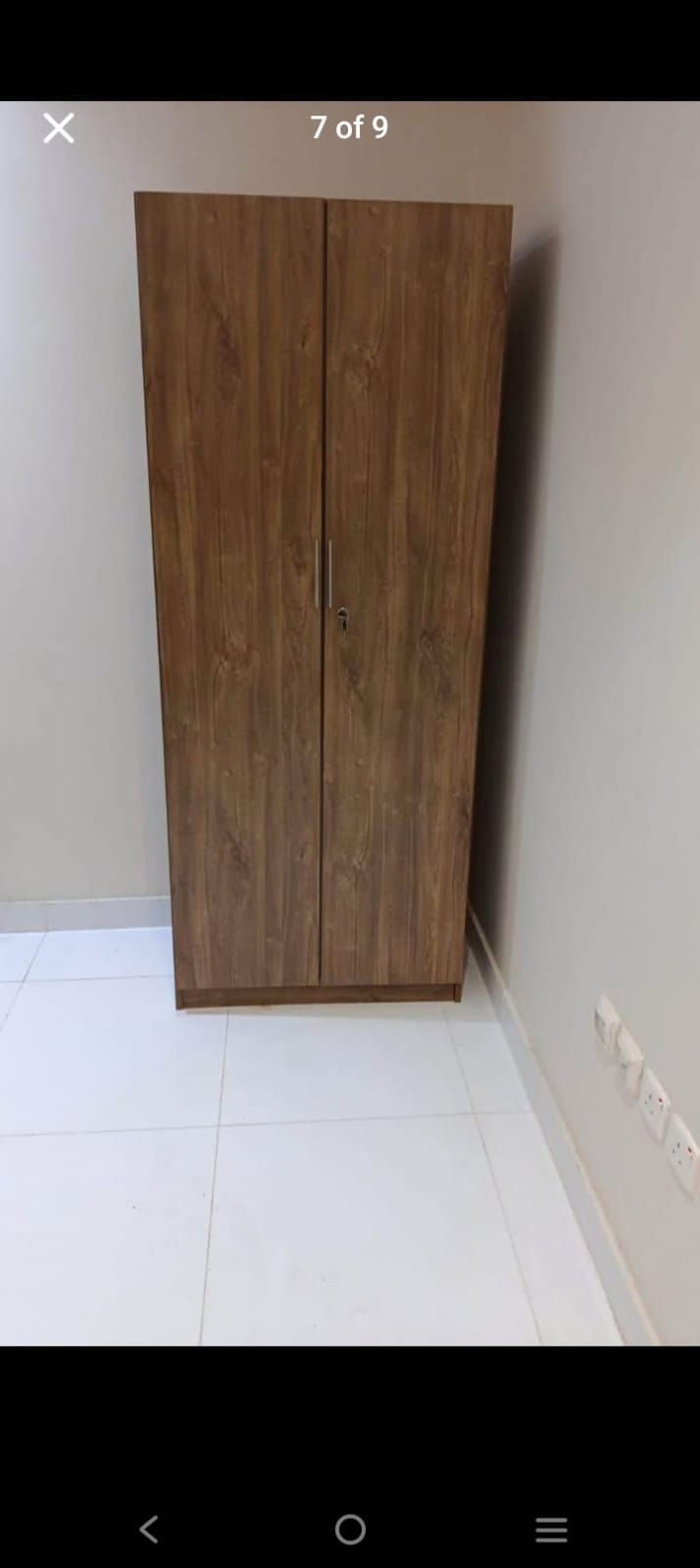 Bed and mattress and wardrobe