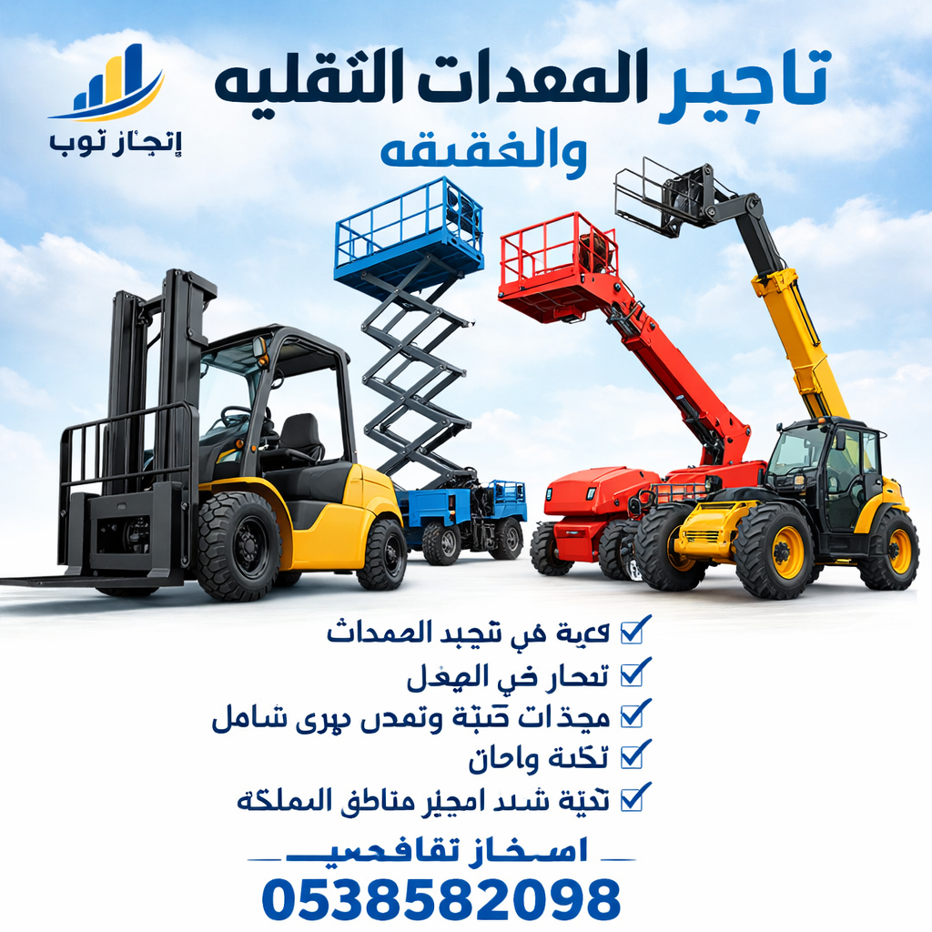 تاجير رافعات شوكيه تاجير سيزرلفت تاجير مان لفت تاج