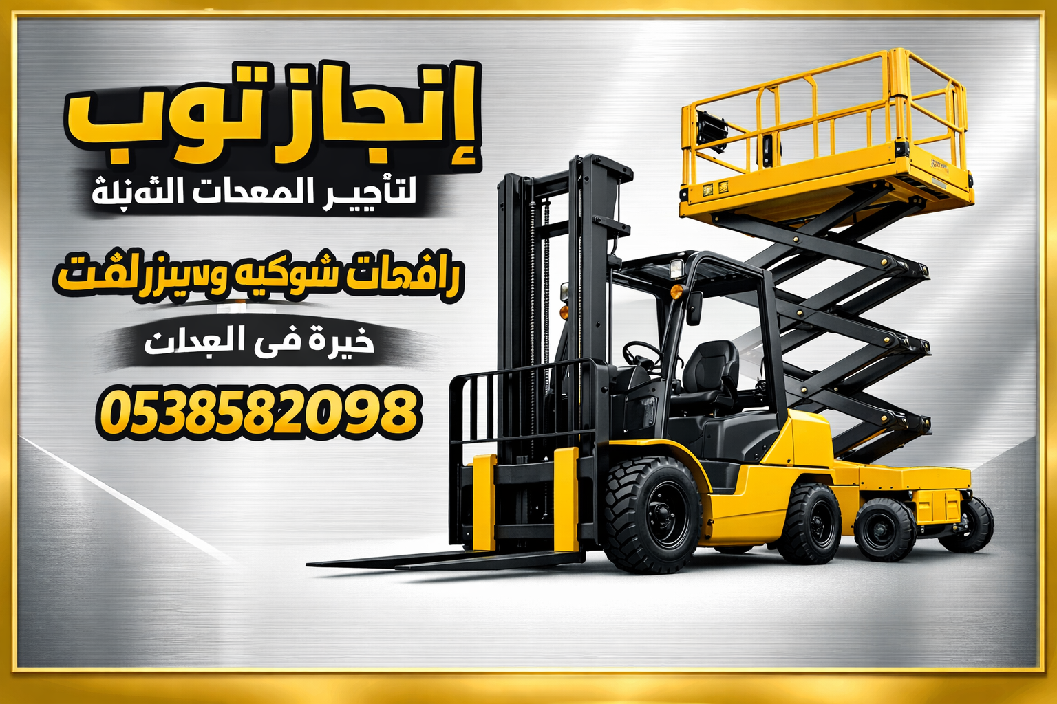 رافعات شوكيه للايجار سيزرلفت للايجار مان لفت جي سي