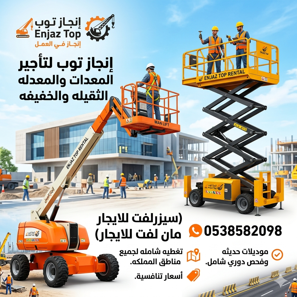 تاجير رافعات شوكيه تاجير سيزرلفت تاجير مان لفت تاج