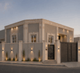 ديكورات خارجي سمنت ابيض بديل الحجر لمست ابدع ديكور