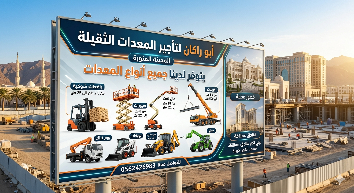 ابو راكان لتاجير المعدات الثقيله سيزرات كهرباء راف