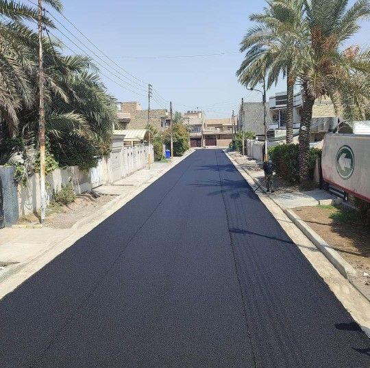 تخطيط شوارع وبركنج وأسهم أرشاديه وأعمال أسفلت #سفل