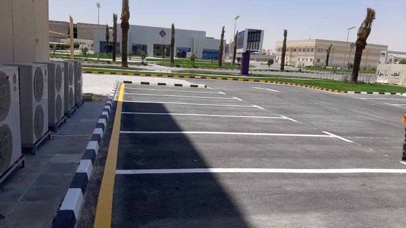 تخطيط شوارع وبركنج وأسهم أرشاديه وأعمال أسفلت #سفل