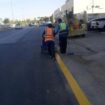 تخطيط شوارع وبركنج وأسهم أرشاديه وأعمال أسفلت #سفل