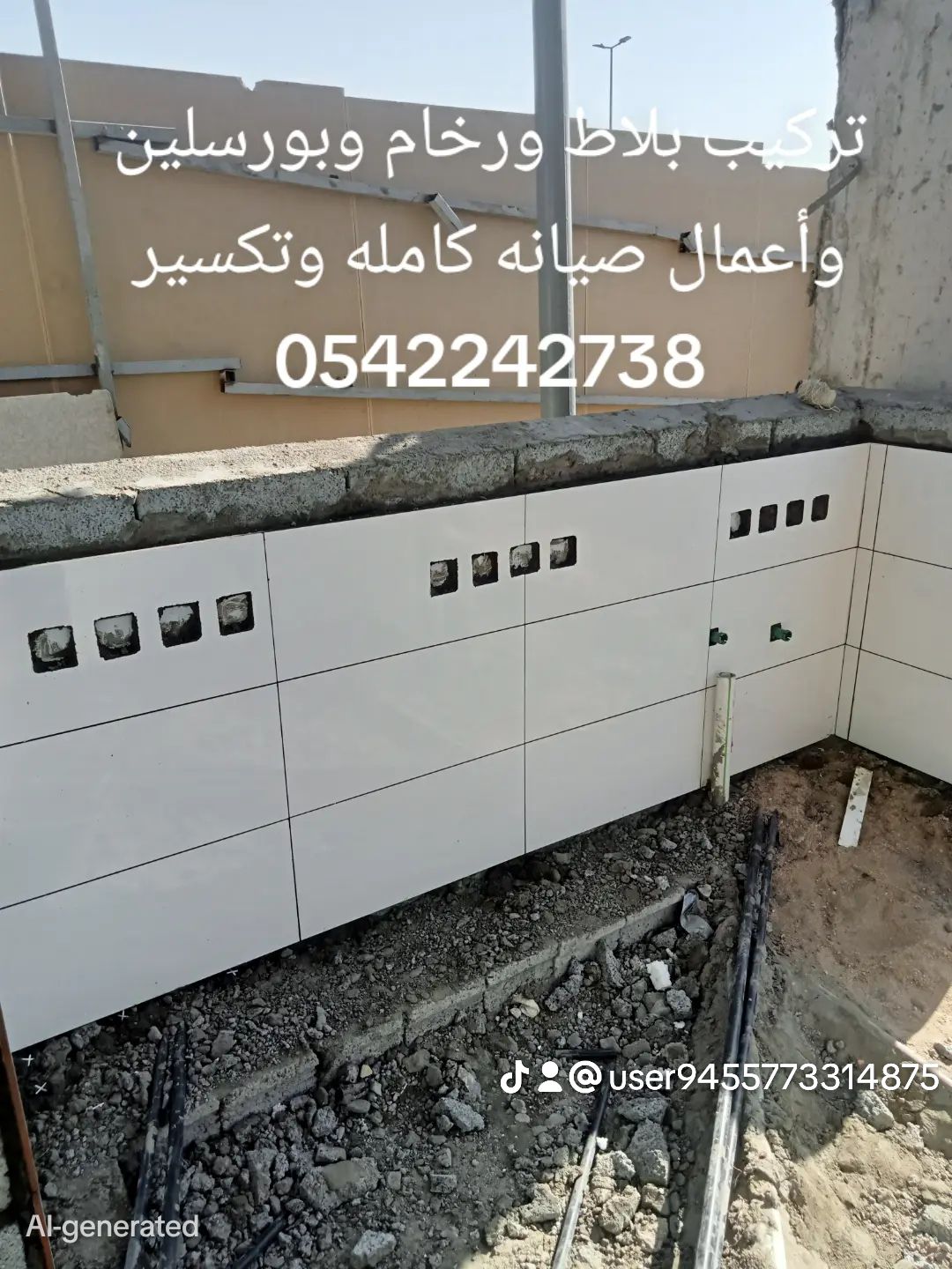 معلم بلاط ورخام وبورسلين وأعمال تكسير وصيانه